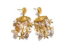 Load image into Gallery viewer, Maude Sea Shells Drop Dangle Earrings - Beach Style Statement Jewelry