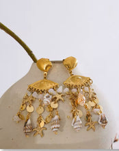Load image into Gallery viewer, Maude Sea Shells Drop Dangle Earrings - Beach Style Statement Jewelry