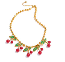 Load image into Gallery viewer, Cereza d’Oro Cherry Charm Necklace