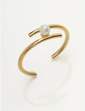 Load image into Gallery viewer, Ady Gold Double Layer Freshwater Pearl Geometric Bracelet - Nature Inspired Elegant Jewelry