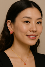 Load image into Gallery viewer, Kejie Stainless Steel Cast Sweet Pink Resin Heart Stud Earrings