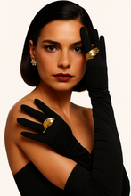 Load image into Gallery viewer, Monis Cubic Zirconia Flower Golden Stud Earrings: