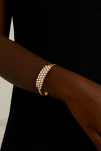 Load image into Gallery viewer, Landa Gold Cuff Bracelet Freshwater Pearls  Bracelet - Nature Inspired Elegant Jewelry