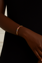 Load image into Gallery viewer, Landa Gold Cuff Bracelet Rainbow Gemstone-studded gold bracelet