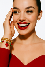 Load image into Gallery viewer, Fresa Joy Bracelet – Strawberry Gold Charm Bracelet