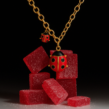 Load image into Gallery viewer, Luma Ladybug Enamel Gold Statement Necklace