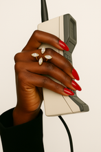 Load image into Gallery viewer, Alexis Gold Plated Four-petal Cubic Zirconia ring