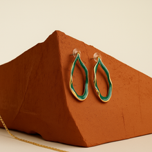 Load image into Gallery viewer, Amor Set Forest Green  Triangular  Earring Hoops