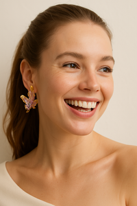 Dahria Limited Edition Purple Resin Butterfly Earrings -Handcrafted