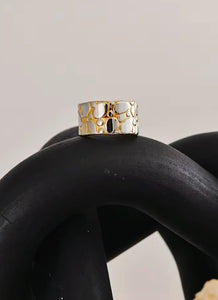 Misa Gold Silver Plated Ring with Adjustable Opening