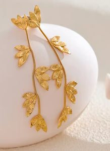 Mira Long Tassel Flower Drop Earrings for Women - Statement Jewelry