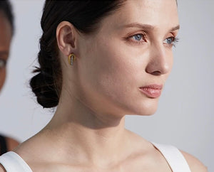 Hera Gold Leaf Shaped Geometric Earrings