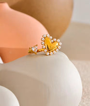 Load image into Gallery viewer, Sayu Pearl Gold Plated Ring  with adjustable opening