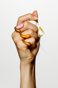 Lora Gold Plated Ring Orange handpainted with adjustable opening