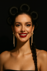 Fatima Long Tassel Diamond Drop Earrings for Women - Statement Jewelry