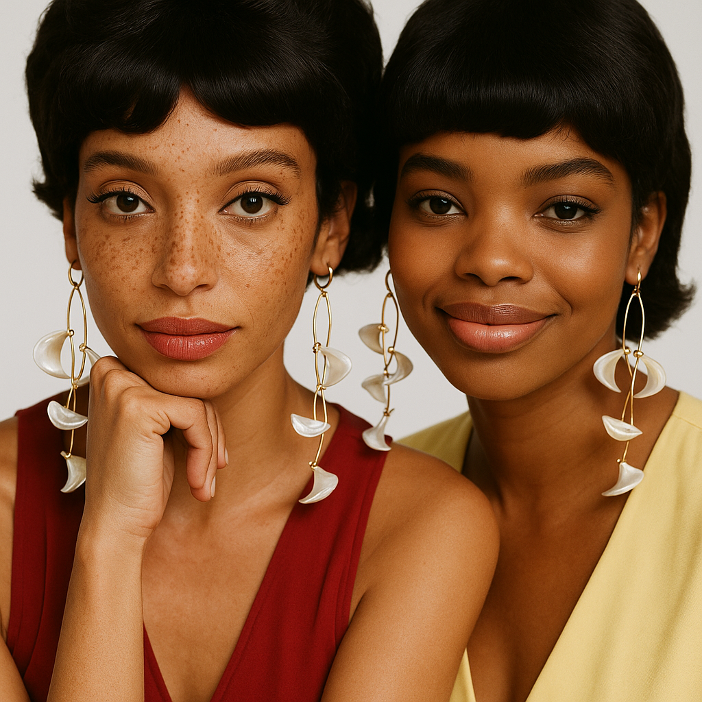 Large Sorro Shell Irregular Drop Dangle Earrings 14K Gold - Beach Style Statement Jewelry