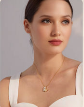 Load image into Gallery viewer, Sally 18K Gold Geometric Necklace Mother of Pearl Butterfly- Modern Minimalist Jewelry