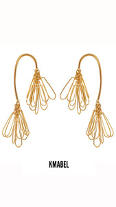 Meeire Large long Dangle Gold Earrings