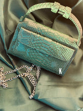 Load image into Gallery viewer, Forrest Green Embossed Vegan Leather Double-Purse Crossbody Bag