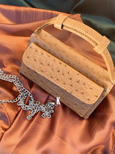 Charger l&#39;image dans la galerie, (Pre-order) Creamy brown Embossed Vegan Leather Double-Purse Crossbody Bag
