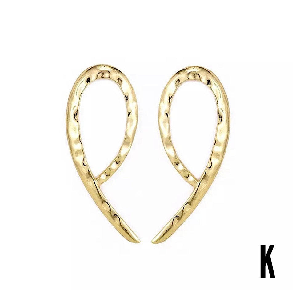 Bohemian Florianne Gold with an exaggerated twist Earrings