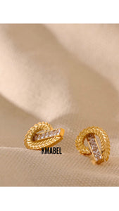 Hera Gold Leaf Shaped Geometric Earrings