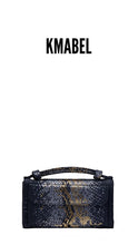 Load image into Gallery viewer, (Pre-order)Sequin Black Gold leaf Embossed Vegan Leather Double-Purse Crossbody Bag