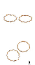 Load image into Gallery viewer, MAKEDA Pearl Gold Statement Earrings