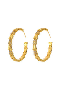 Lori Gold Plated Butterfly Stud Hoop Earrings