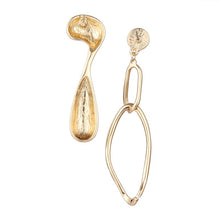 Load image into Gallery viewer, Gidea Asymmetrical Gold Tear Earrings