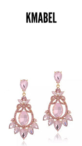 Petra  Pink Rhinestone Bridal/Occasion Earrings