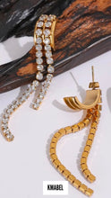 Charger l&#39;image dans la galerie, Fatima Long Tassel Diamond Drop Earrings
