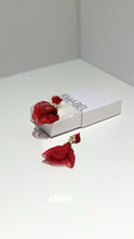 Load image into Gallery viewer, Siti Statement Red Rose Petal Earrings