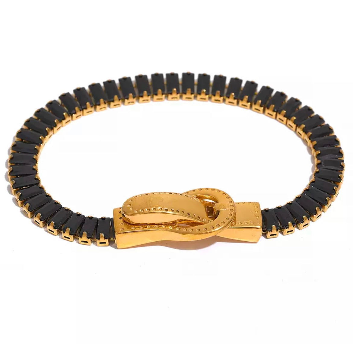 Athena 18K Gold Belt Buckle Shaped Bracelet Bangle