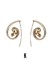 Charger l&#39;image dans la galerie, Amaru S925 Long Twisted Gold Earring Set