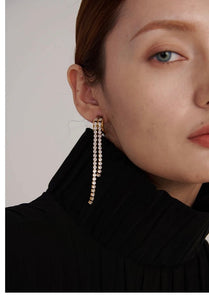 Fatima Long Tassel Diamond Drop Earrings