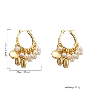 Myriam Gold Round Shape Hoop Earrings
