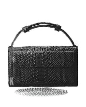Load image into Gallery viewer, (Pre-order) Black Embossed Vegan Leather Double-Purse Crossbody Bag