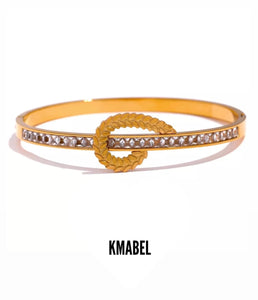 Hera 18K Gold Leaf Shaped Geometric Bracelet Bangle