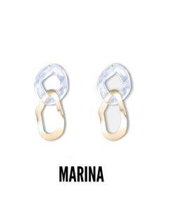 Marina  Asymmetrical Freedom See-Through Geometric Earrings