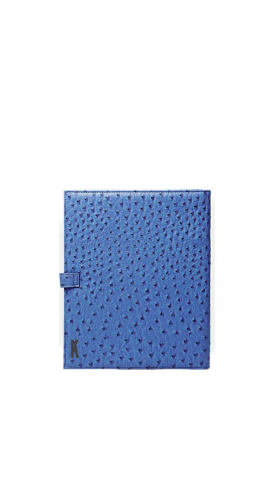 (Made-to-order) Blue Ostrich Vegan Leather Document Holder
