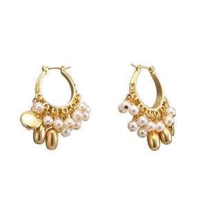 Myriam Gold Round Shape Hoop Earrings