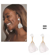 Load image into Gallery viewer, Toyosi Statement White Rose Petal Earrings