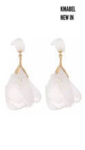 Load image into Gallery viewer, Toyosi Statement White Rose Petal Earrings