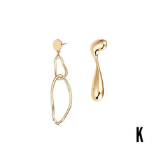 Load image into Gallery viewer, Gidea Asymmetrical Gold Tear Earrings