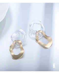 Marina  Asymmetrical Freedom See-Through Geometric Earrings