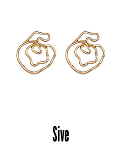 Sive Golden Abstract  Earrings