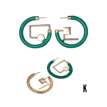 Charger l&#39;image dans la galerie, Kaora Asymmetrical Geometric Earrings