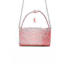 Load image into Gallery viewer, (Pre-order) Salmon Embossed Vegan Leather Double-Purse Crossbody Bag