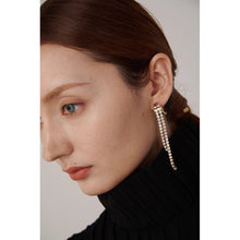 Load image into Gallery viewer, Fatima Long Tassel Diamond Drop Earrings